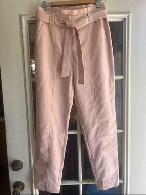 White House Black Market Dusty Blush Straight-Leg Paperbag Pants